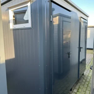 Contenedor sanitario doble 3x2 m con dos cabinas independientes