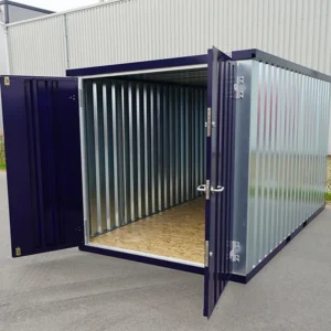 Contenedor FOCO azul acero 2x2 m con puerta doble